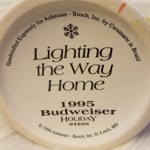 Budweiser 1995 Holiday Stein Lighting the Way Home - Picture 6 of 7